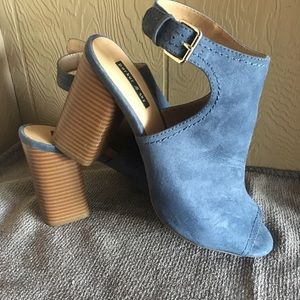 Peep toe heeled booties
